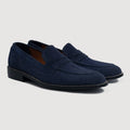 Baxton Bleu Suede Mocassins en cuir pour Homme