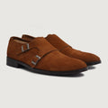 Boston Chaussures à double boucle Marron Suede Chaussures en cuir