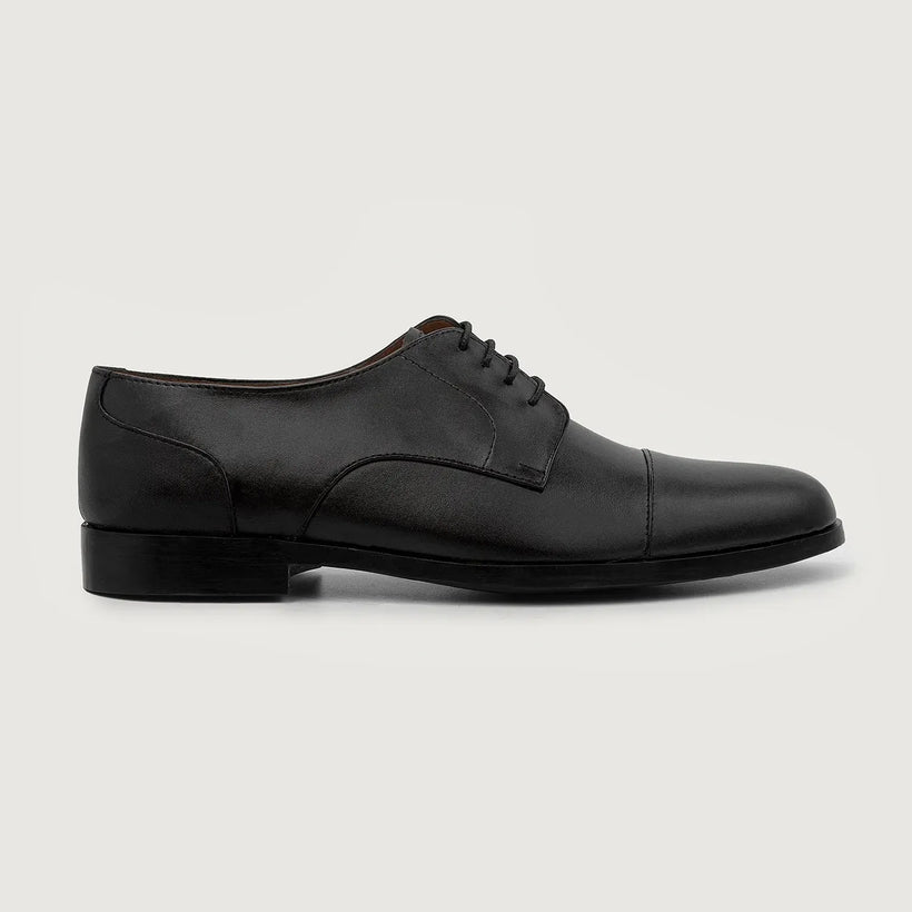 Attorney Derby Noir Leather Shoes pour Homme