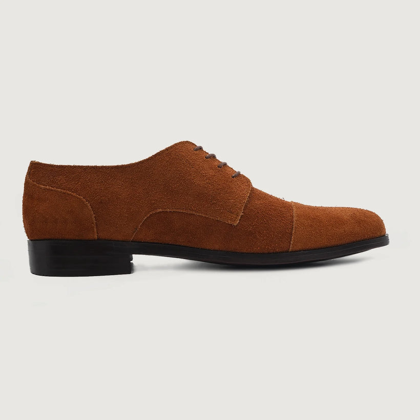 Attorney Derby Marron Suede Leather Shoes pour Homme