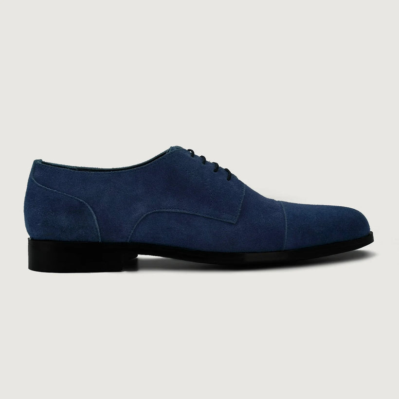 Attorney Derby Midnight Bleu Suede Leather Shoes pour Homme