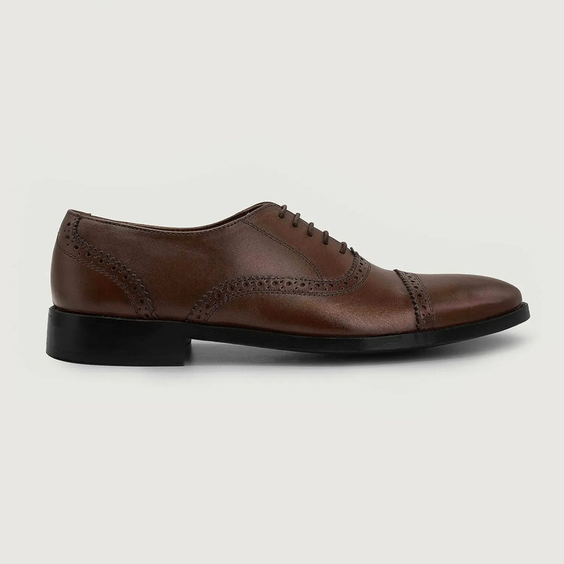 Grisson Brogues Oxford Marron Leather Shoes pour Homme