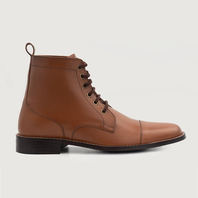 Knight Derby Camel Bottines en cuir pour Homme