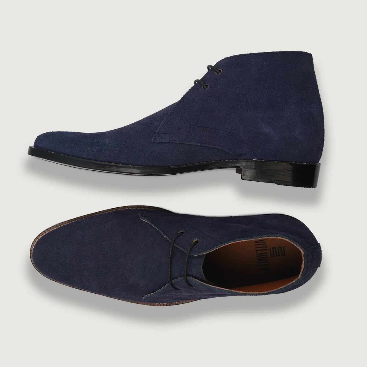 Corry Chukka Midnight Bleu Suede Bottines en cuir pour Homme For Men - Contrefort de talon renforcé & surpiqûres doubles de précision