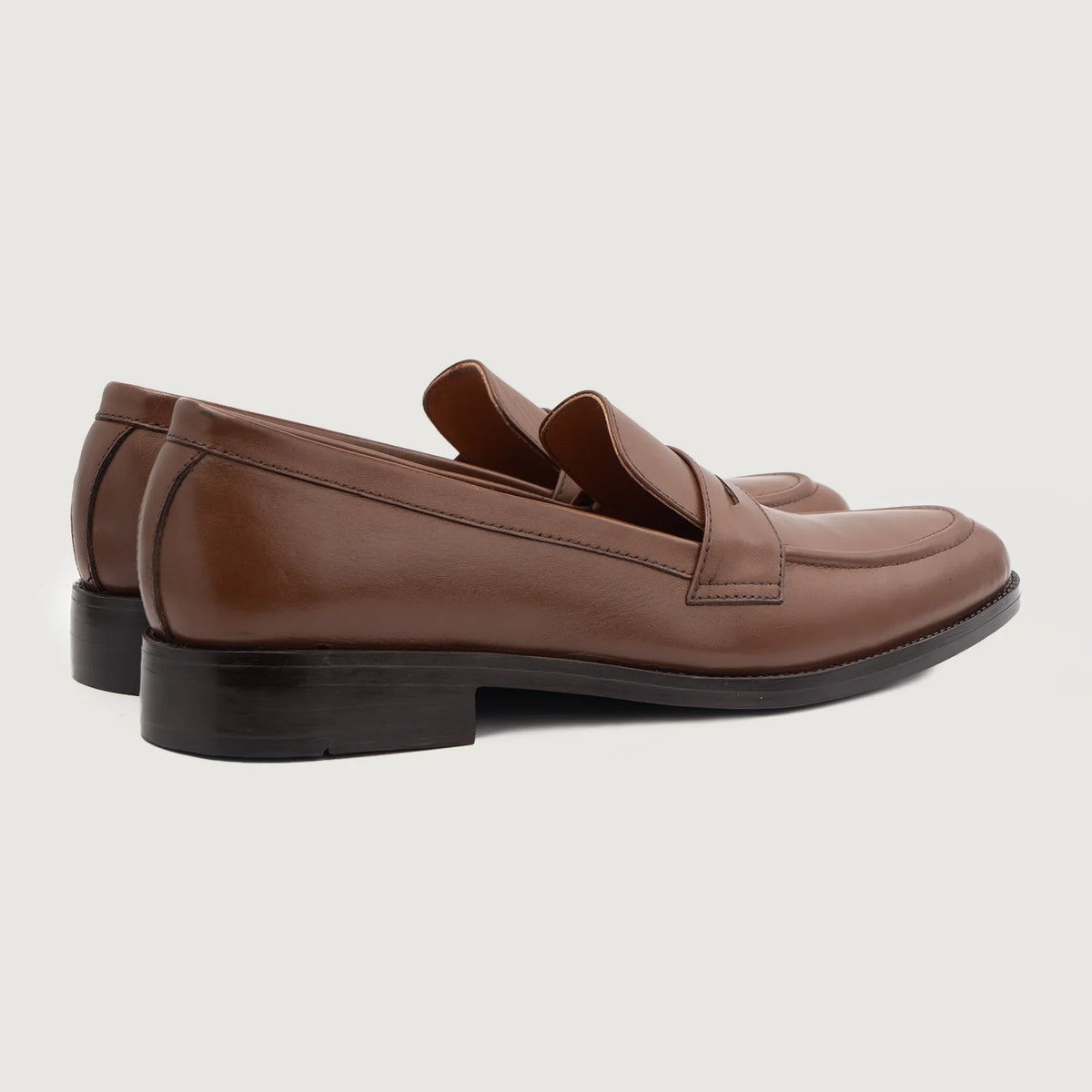 Baxton Marron Mocassins en cuir pour Homme - Contrefort de talon renforcé & surpiqûres doubles de précision