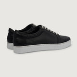 Carter Runn Black Leather Sneakers For Men - Reinforced Heel Counter & Precision Double-Row Stitching Detail