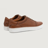 Carter Runn Tan Leather Sneakers For Men - Reinforced Heel Counter & Precision Double-Row Stitching Detail