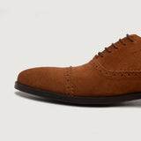 Authentic Goatskin Suede Grain Depth & Pull-Up Patina Texture Detail