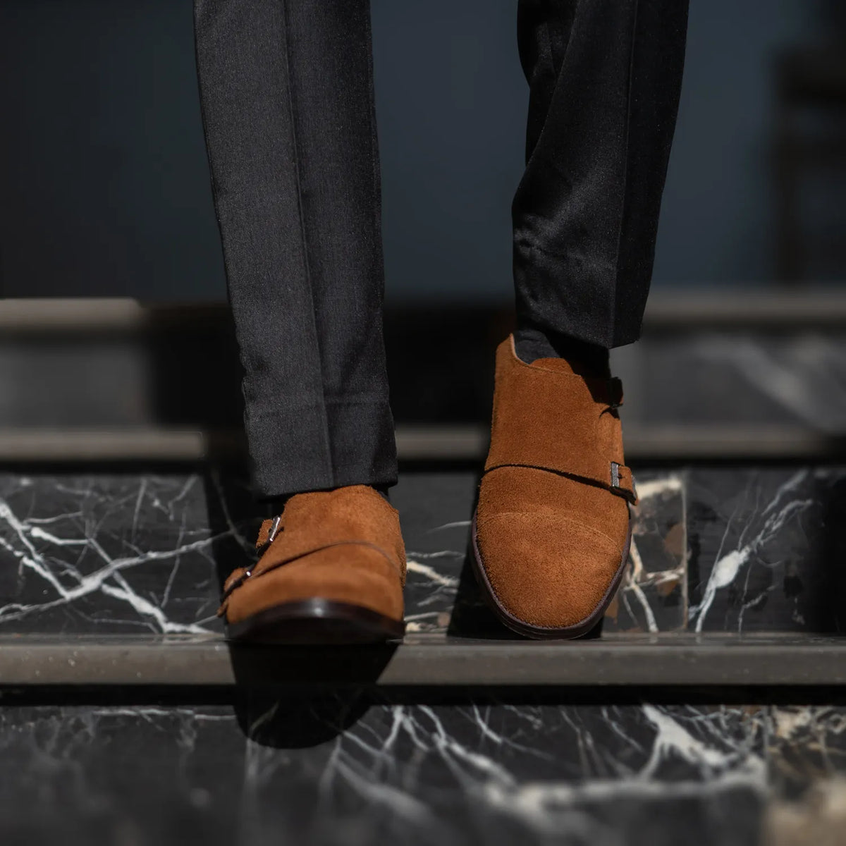 Orlaven Boston Chaussures à double boucle Marron Suede Chaussures en cuir footwear image 9