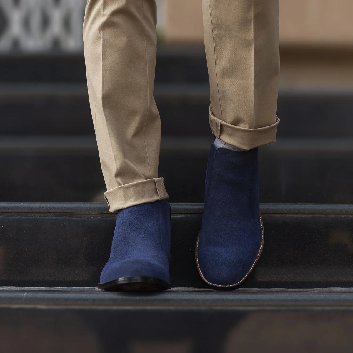 Orlaven Clarkson Chelsea Midnight Bleu Suede Bottines en cuir pour Homme footwear image 9