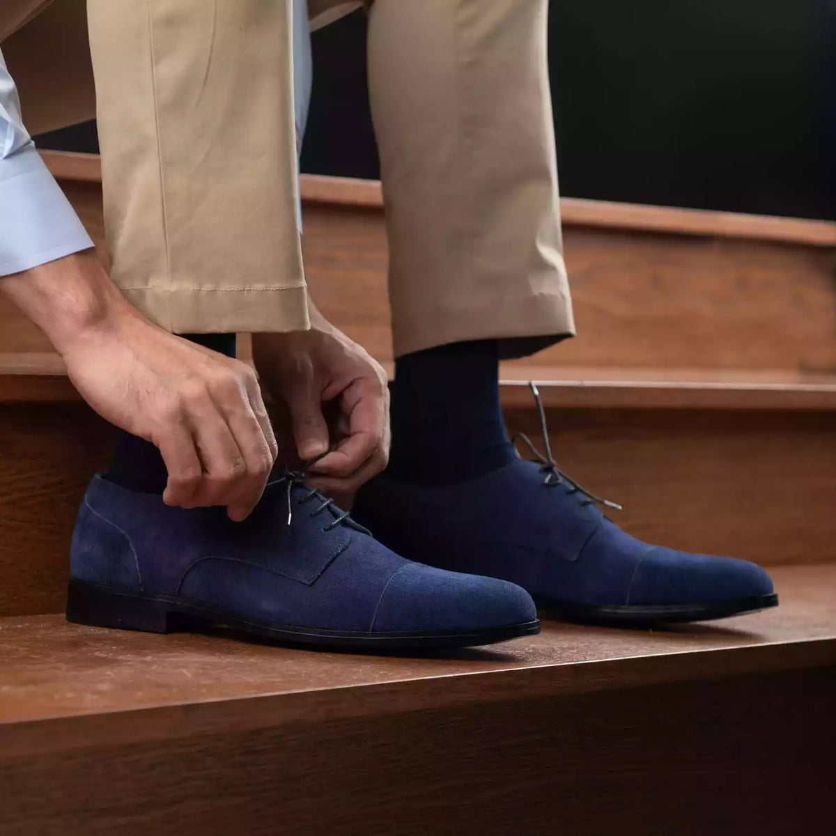 Orlaven Attorney Derby Midnight Bleu Suede Chaussures en cuir pour Homme footwear image 10