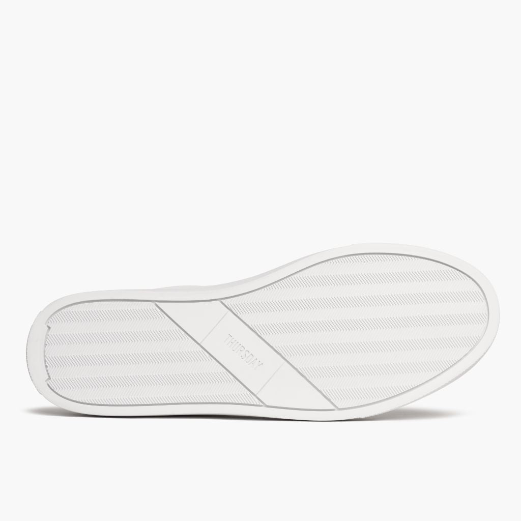 High-Traction Rubber Outsole & Lug Tread Pattern on Court Blanc Baskets en cuir pour Homme