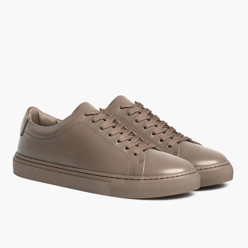 Encore Taupe Leather Sneakers pour Homme
