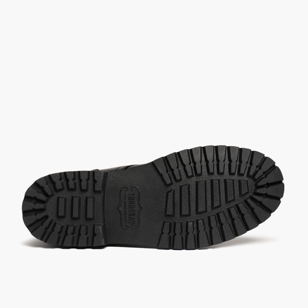 High-Traction Rubber Outsole & Lug Tread Pattern on Hero Noir Bottines en cuir pour Homme