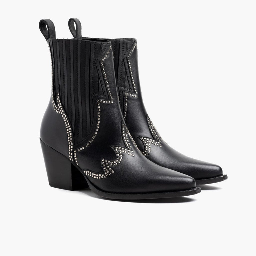 Icon Noir Leather Boots pour Femme