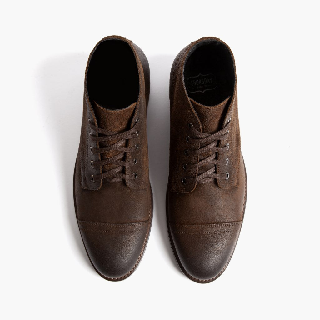 Cadet Moka Bottines en cuir pour Homme - Contrefort de talon renforcé & surpiqûres doubles de précision