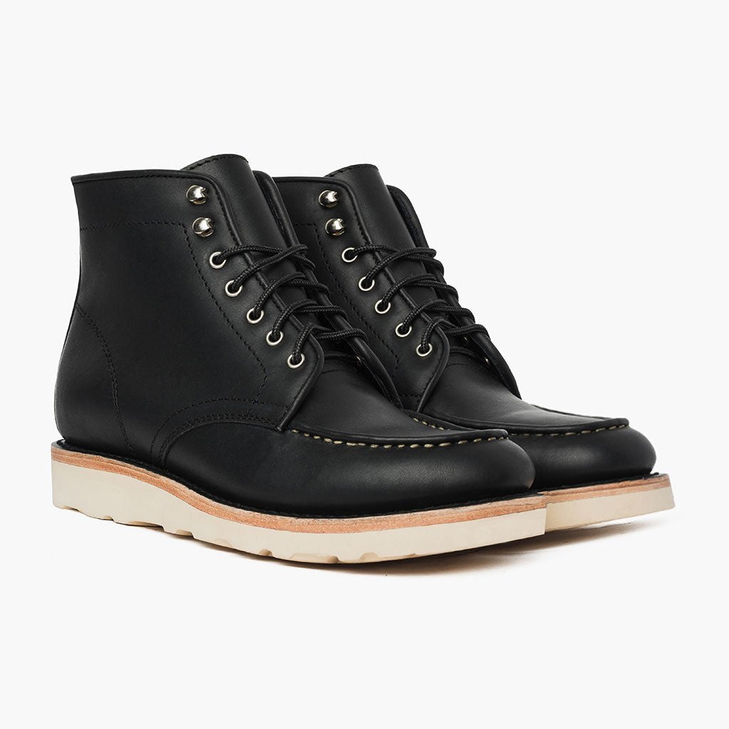 Diplomat Noir Mat Bottines en cuir pour Homme en cuir de vachette noir véritable - Vue de profil | Acheter en ligne