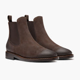 Duke Chocolate Suede Leather Boots in Chocolate Goatskin Suede - Lateral Side Profile View | Buy Online