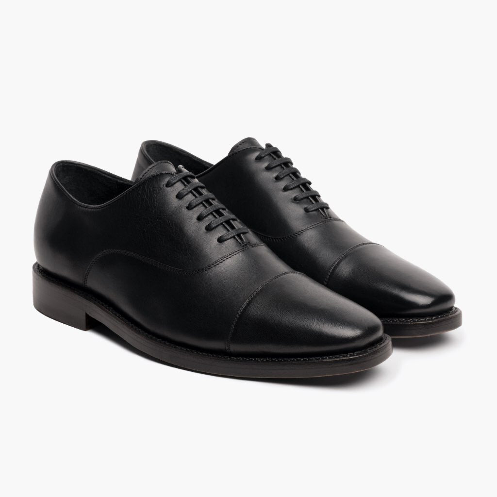 Executive Noir Baskets en cuir pour Homme en cuir de vachette noir véritable - Vue de profil | Acheter en ligne