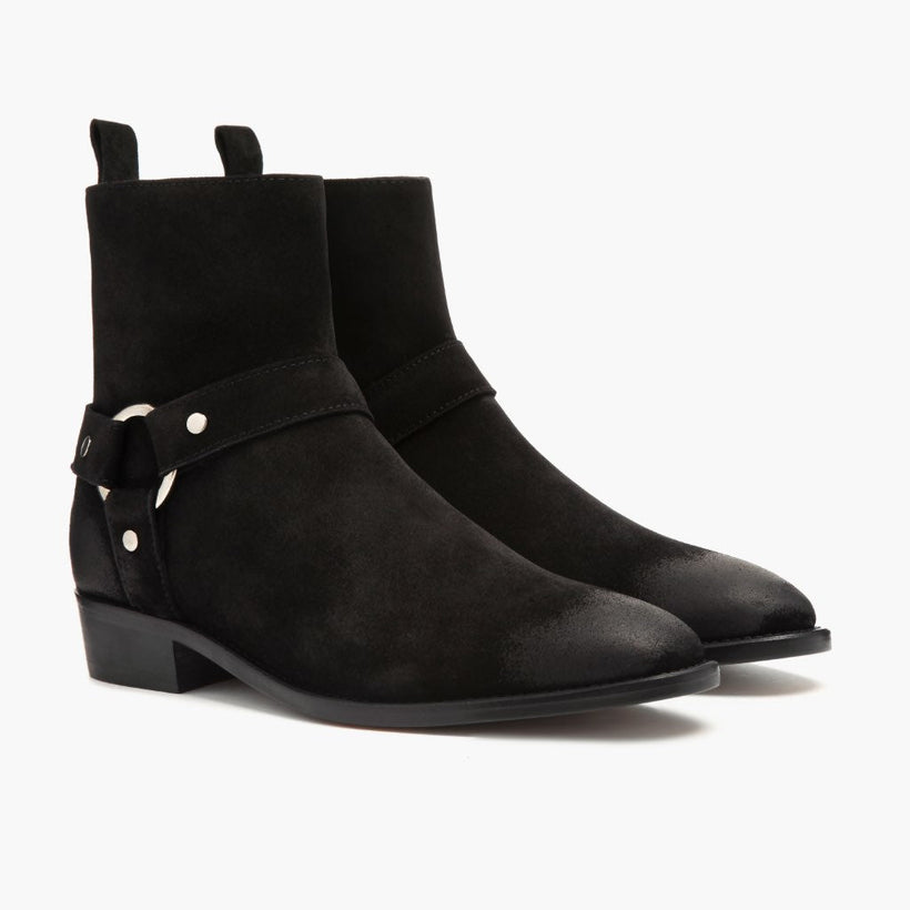 Harness Noir Suede Bottines en cuir pour Homme