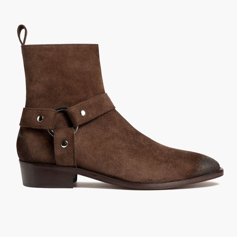Harness Marron Foncé Suede Bottines en cuir pour Homme