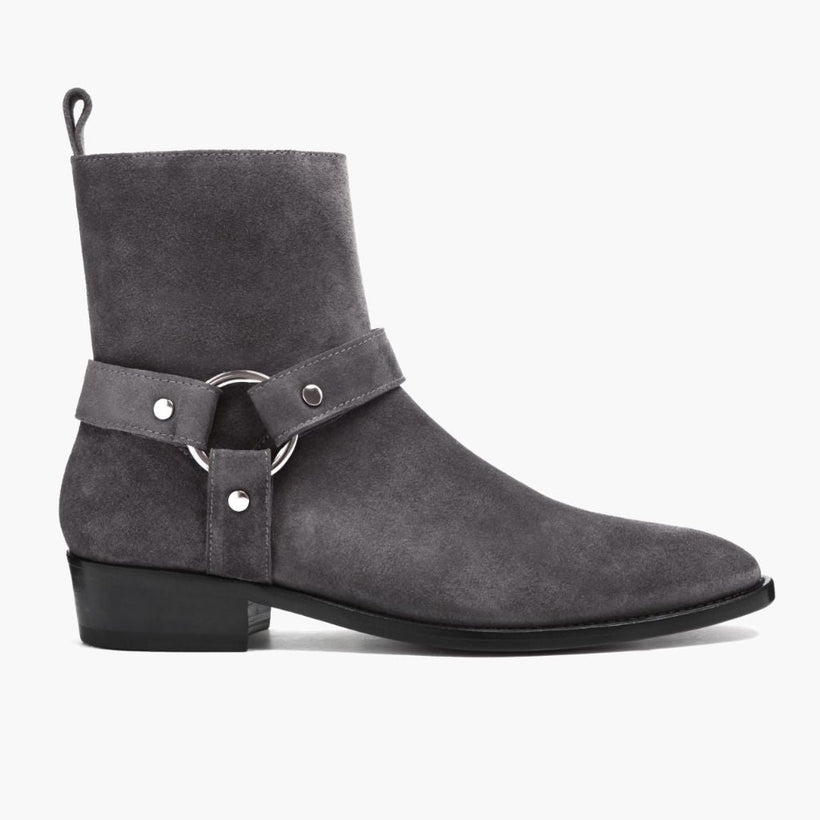 Harness Gris Suede Bottines en cuir pour Homme