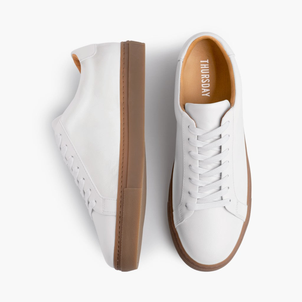 Legacy Blanc Baskets en cuir pour Homme - Contrefort de talon renforcé & surpiqûres doubles de précision