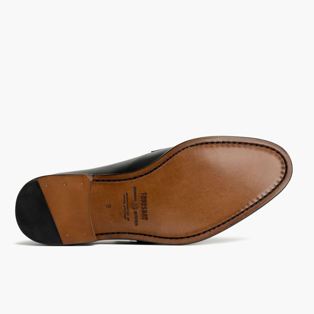 High-Traction Rubber Outsole & Lug Tread Pattern on Lincoln Noir Baskets en cuir pour Homme