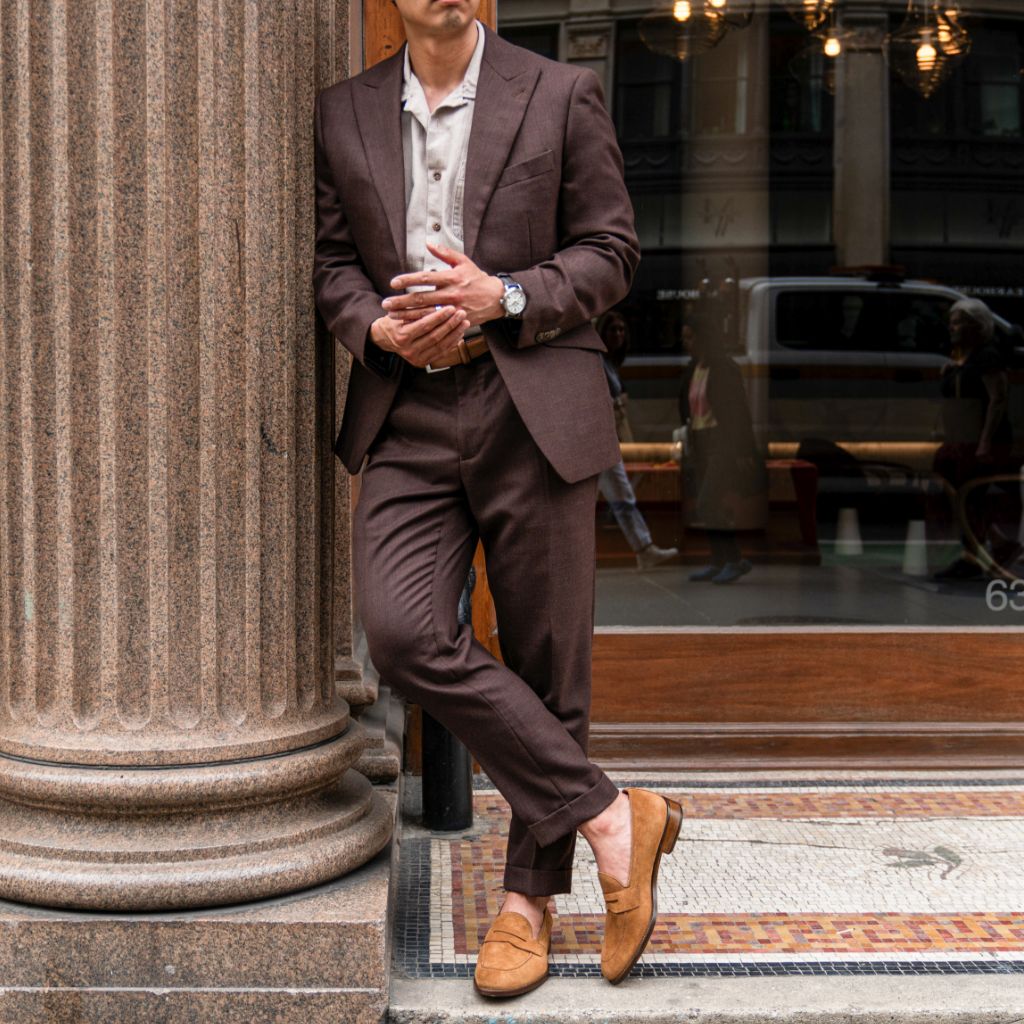 Styled On-Foot Perspective Demonstrating Ankle Fit & Silhouette on Model