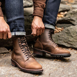 Authentic Full-Grain Leather Grain Depth & Pull-Up Patina Texture Detail