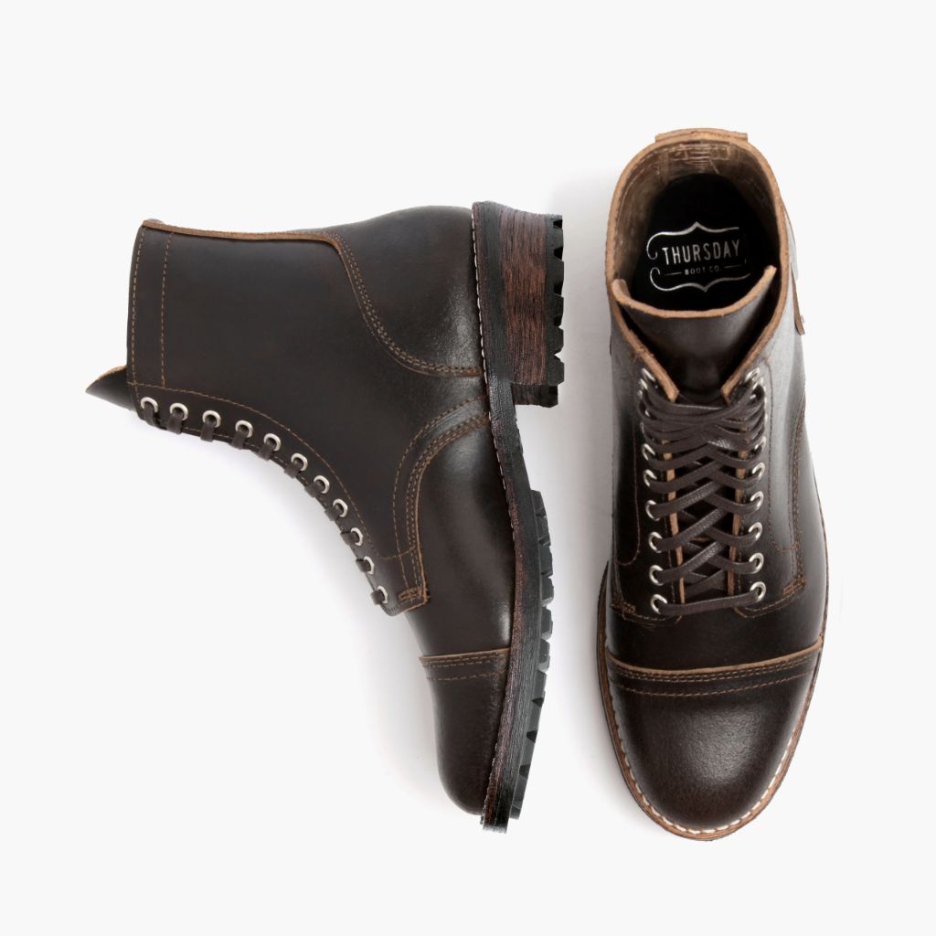 Logger Waxed Cacao Bottines en cuir pour Homme - Contrefort de talon renforcé & surpiqûres doubles de précision