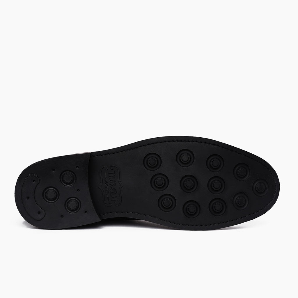 High-Traction Rubber Outsole & Lug Tread Pattern on Duke Noir Bottines en cuir pour Homme