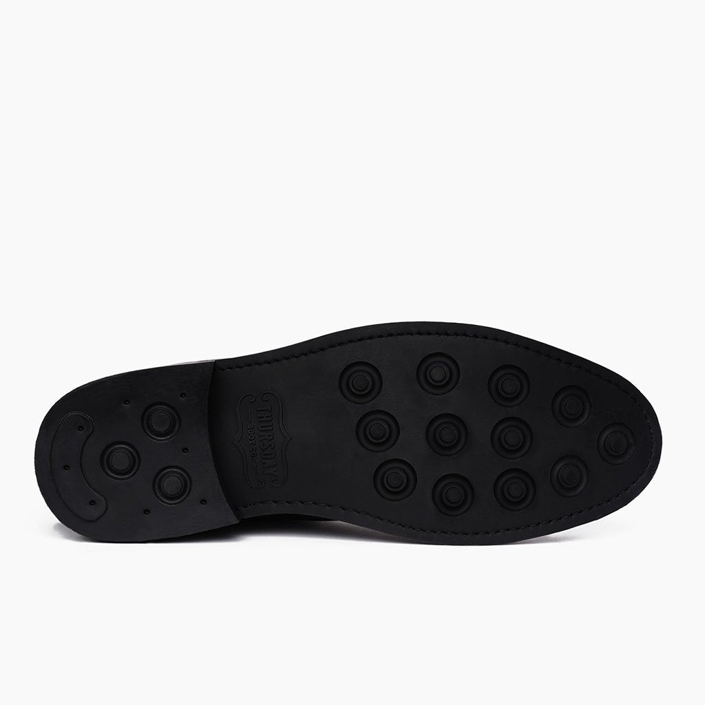 High-Traction Rubber Outsole & Lug Tread Pattern on President Moka Bottines en cuir pour Homme For Men