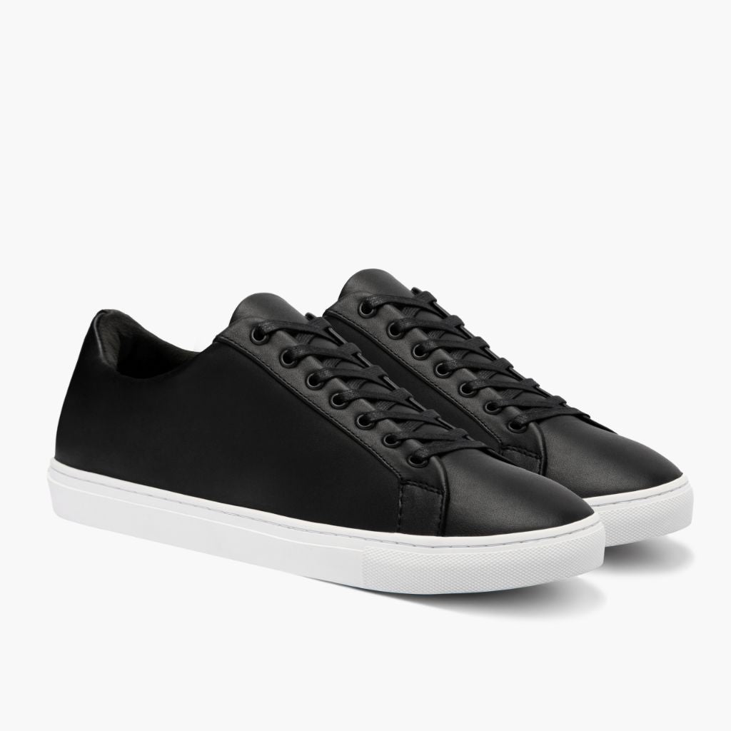 Premier Low Top Noir Baskets en cuir pour Homme For Men en cuir de vachette noir véritable - Vue de profil | Acheter en ligne