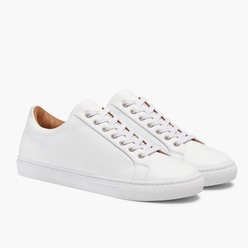 Premier Low Top Blanc Leather Sneakers pour Homme