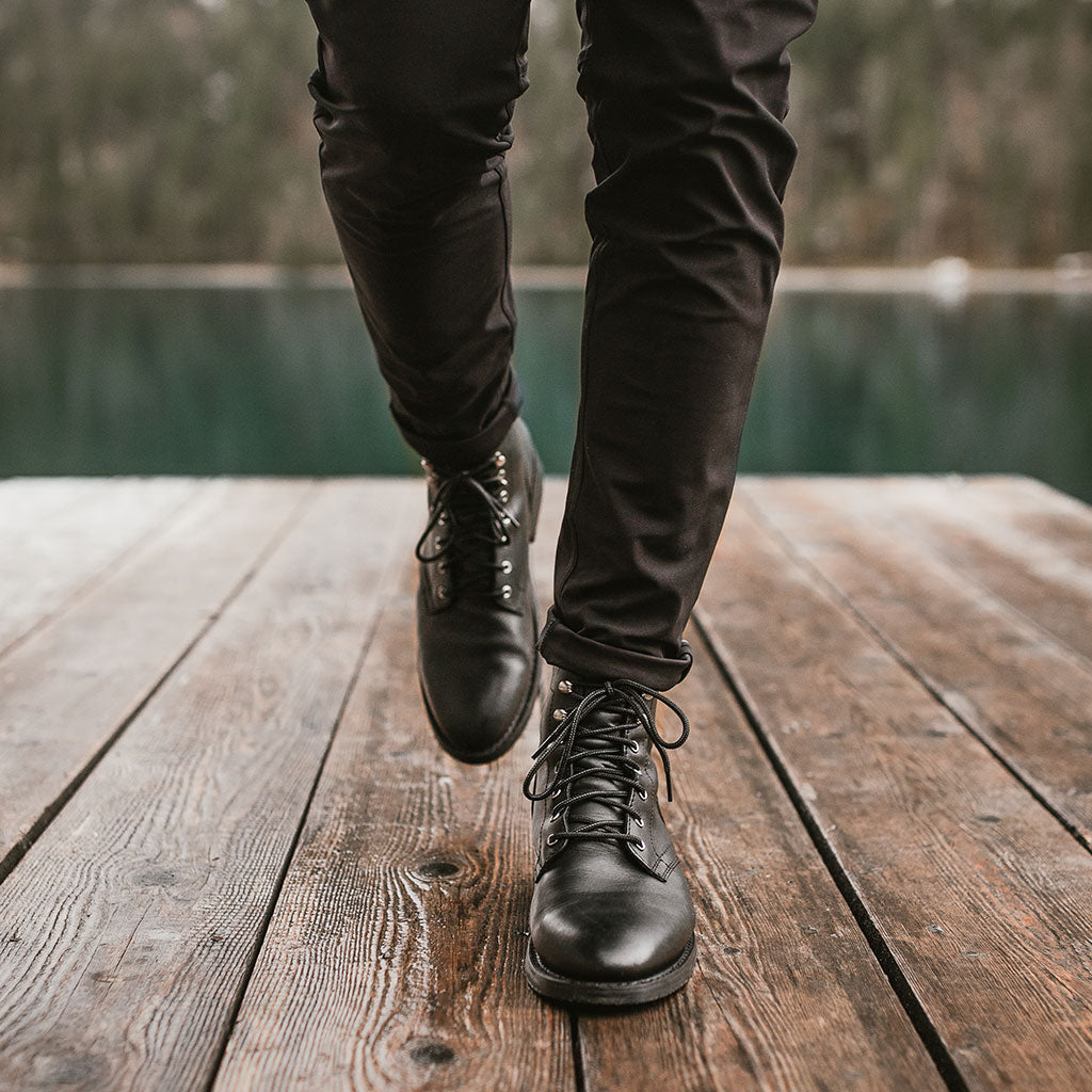 Styled On-Foot Perspective Demonstrating Ankle Fit & Silhouette on Model