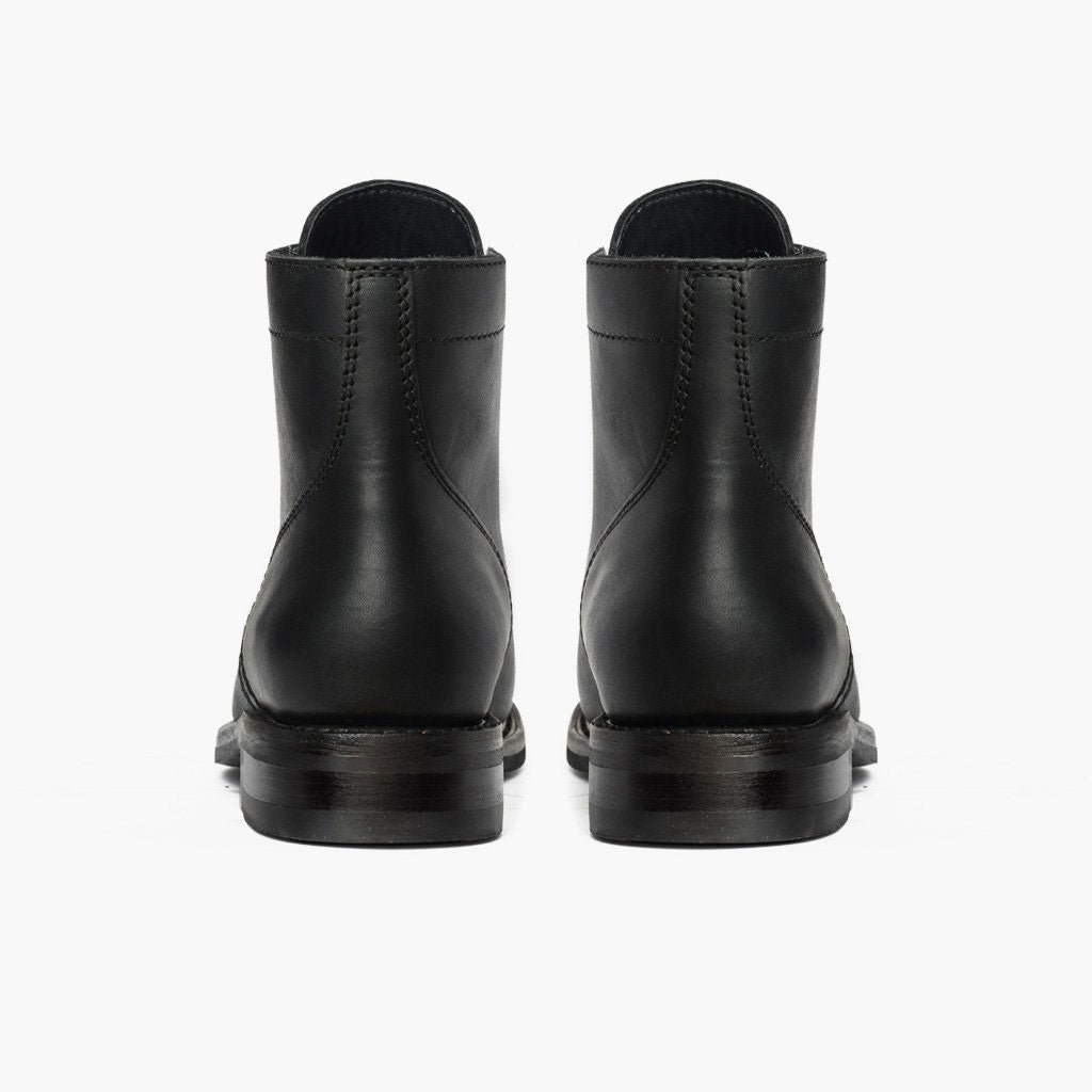President Noir Mat Bottines en cuir pour Homme For Men - Contrefort de talon renforcé & surpiqûres doubles de précision