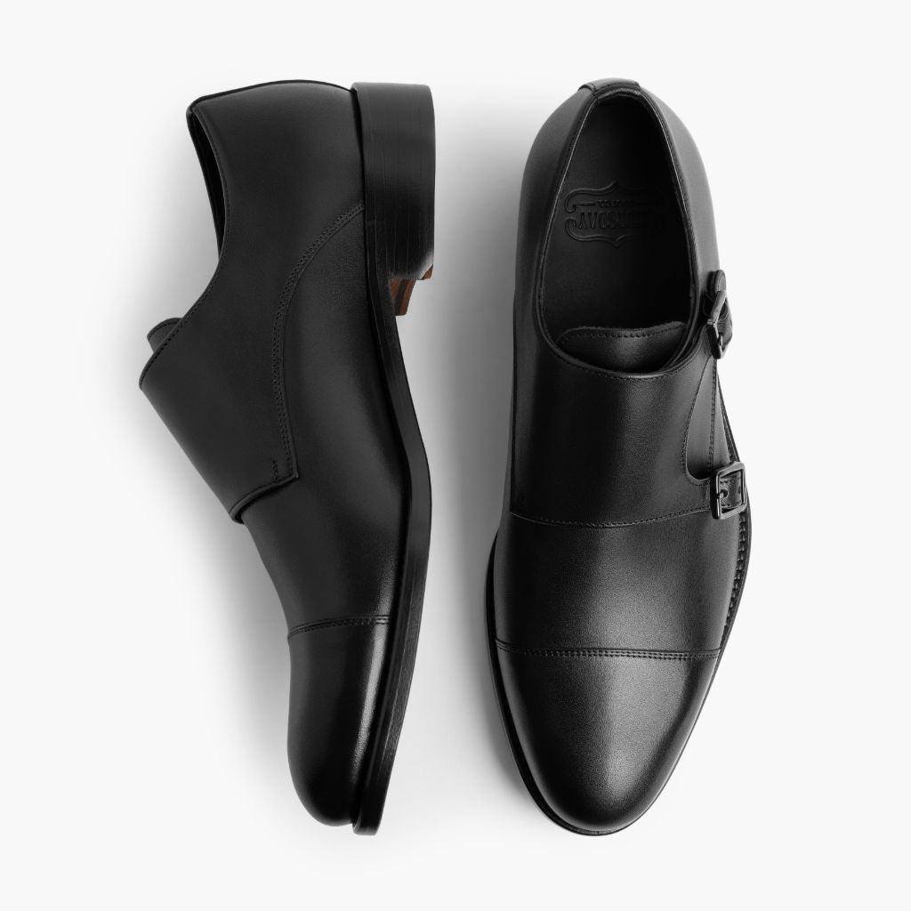 Saint Noir Mocassins en cuir pour Homme For Men - Contrefort de talon renforcé & surpiqûres doubles de précision