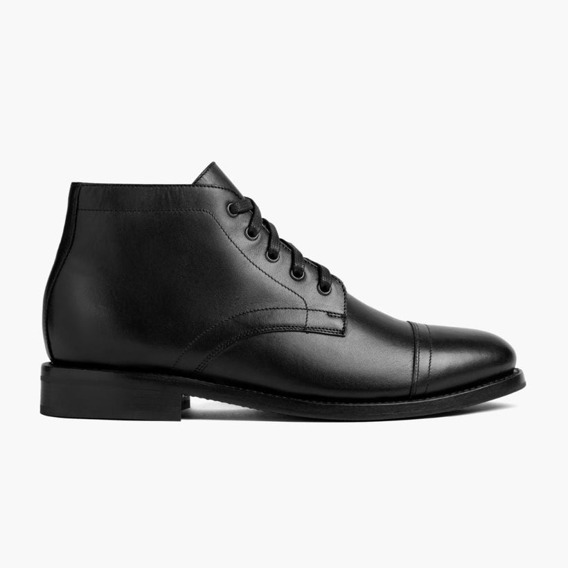 Cadet Noir Leather Boots pour Homme