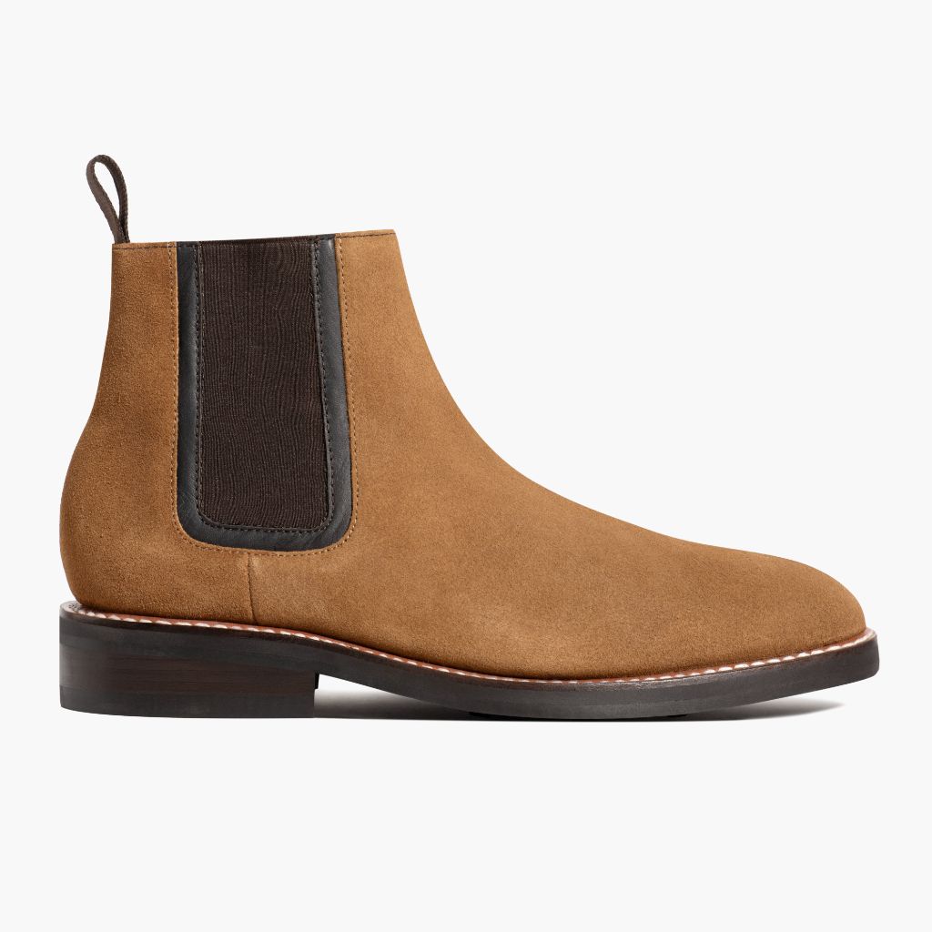 Classic Goatskin Suede Leather Boots - Montage cousu Goodyear & détail de l'embout avant