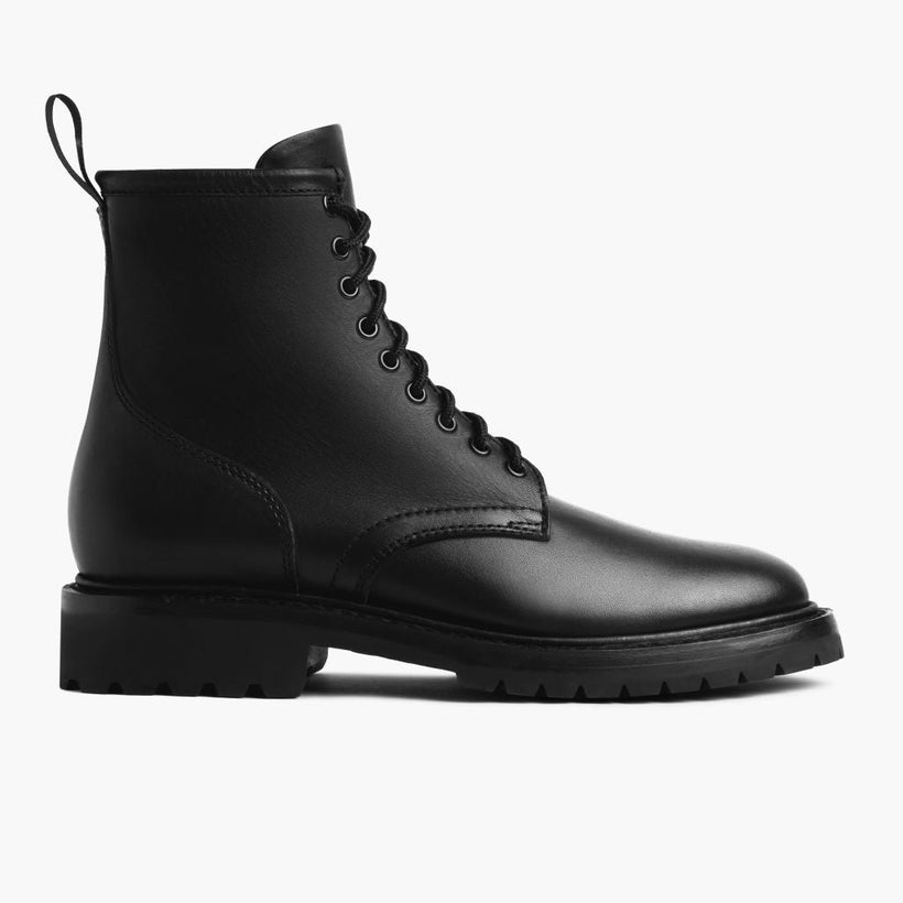 Stomper Noir (No Zipper) Bottines en cuir pour Homme