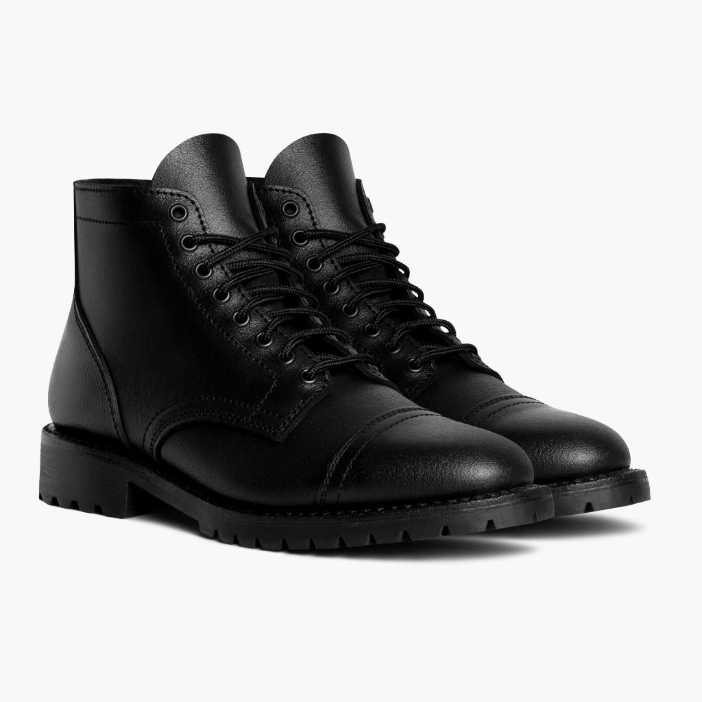 Vanguard Noir Waxed Roughout Bottines en cuir pour Homme For Men en cuir de vachette noir véritable - Vue de profil | Acheter en ligne