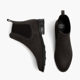 High-Traction Rubber Outsole & Lug Tread Pattern on Duchess Shadow Grey Leather Boots