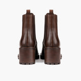 Knockout Chocolate Leather Boots - Reinforced Heel Counter & Precision Double-Row Stitching Detail