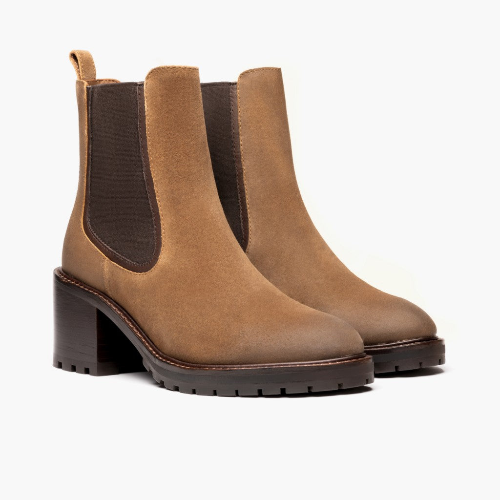 Knockout Safari Bottines en cuir pour Femme - Montage cousu Goodyear & détail de l'embout avant