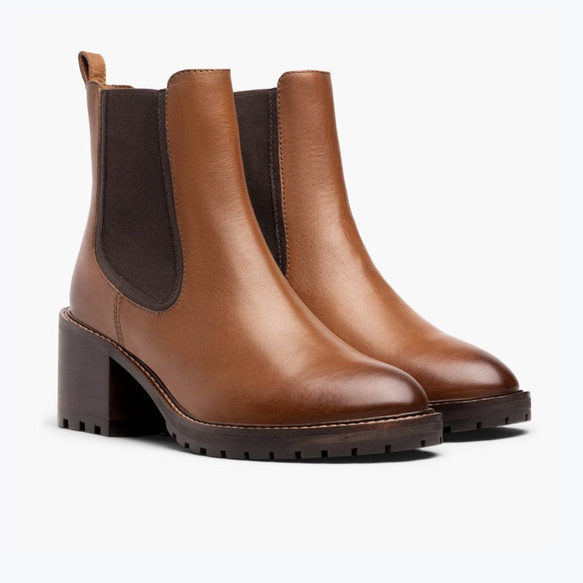 Knockout Toffee Leather Boots pour Femme