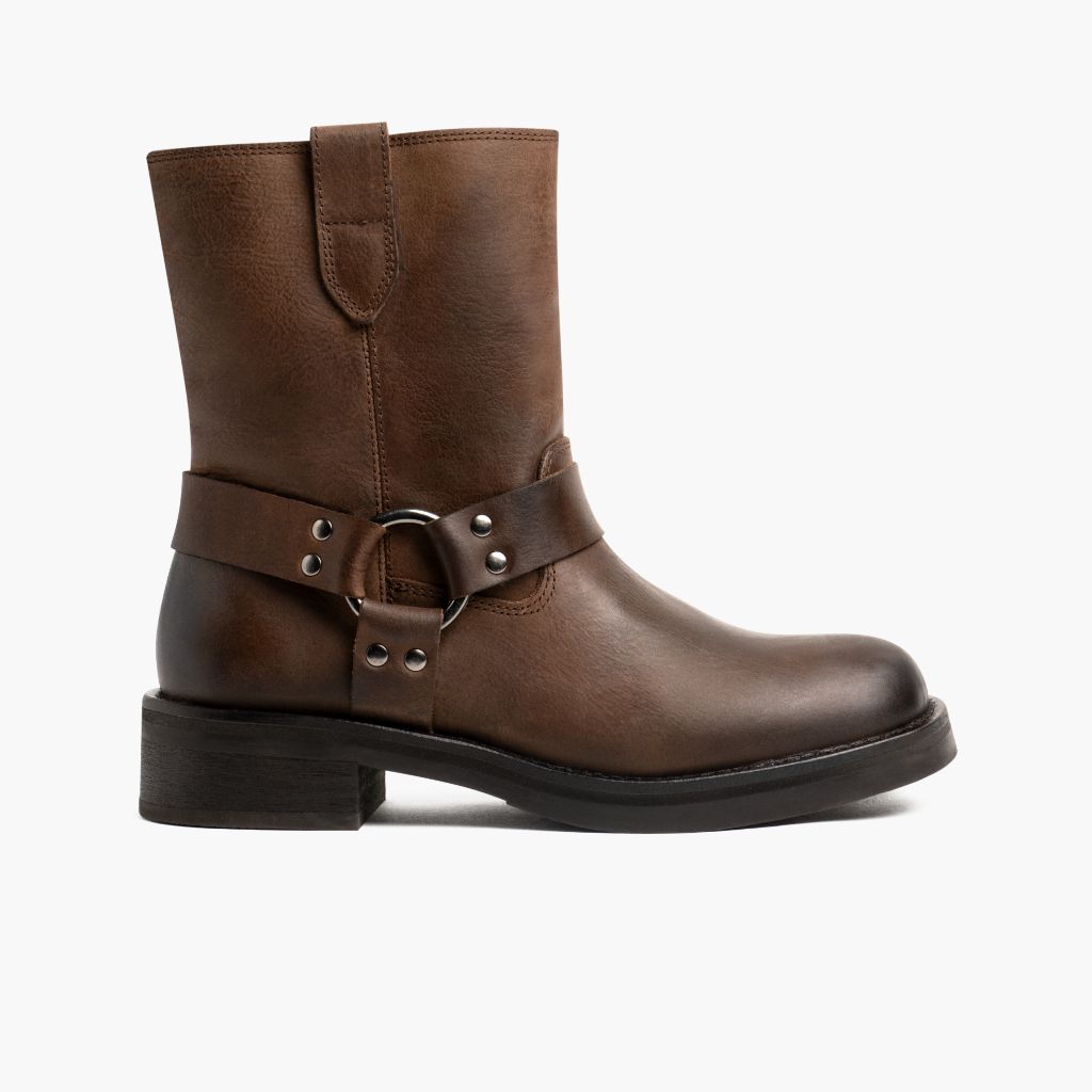 Outlaw Light Tabac Bottines en cuir pour Femme in Classic Full-Grain Leather - Vue de profil | Acheter en ligne