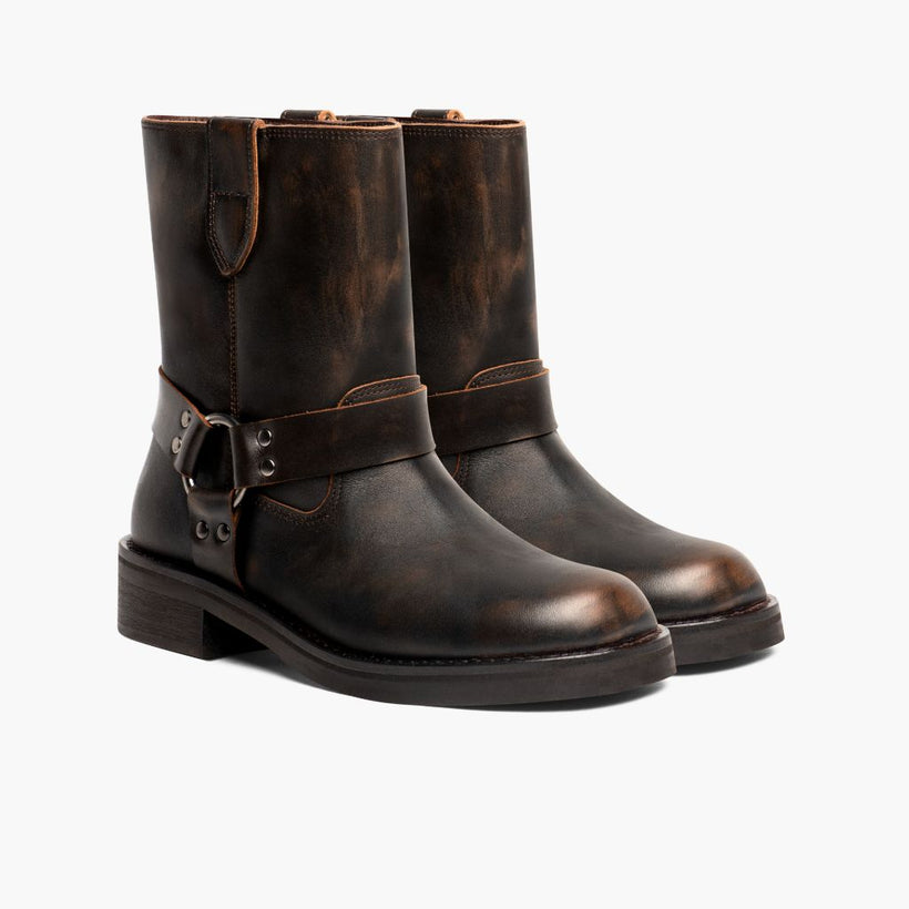 Outlaw Vintage Marron Leather Boots pour Femme