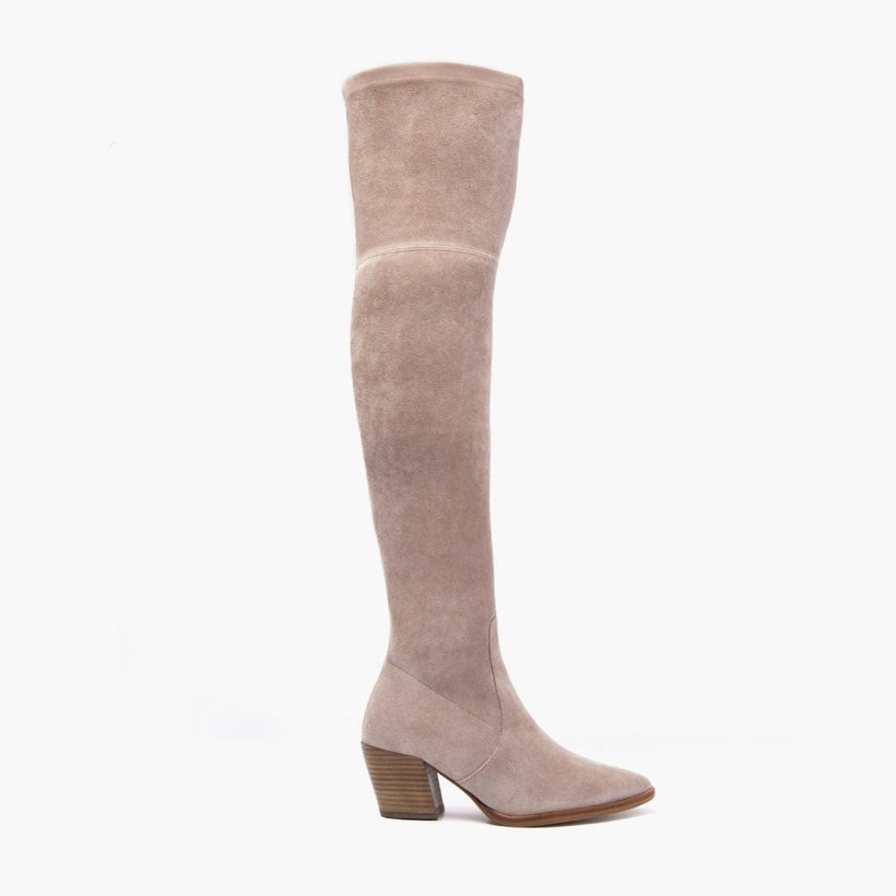Women's Tempest Sand Leather Boots in Classic Full-Grain Leather - Lateral Side Profile View | Buy Online
