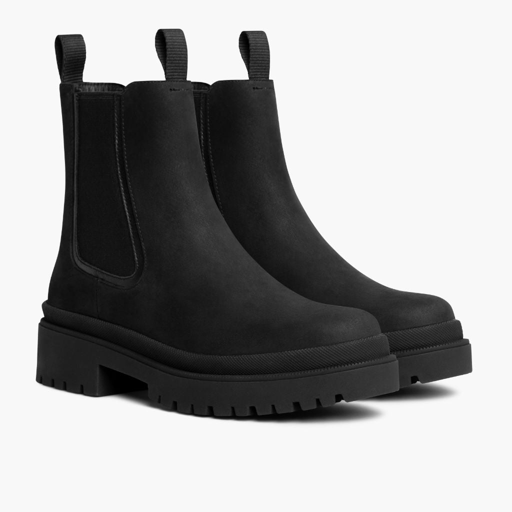 Black Full-Grain leather Boots - Montage cousu Goodyear & détail de l'embout avant